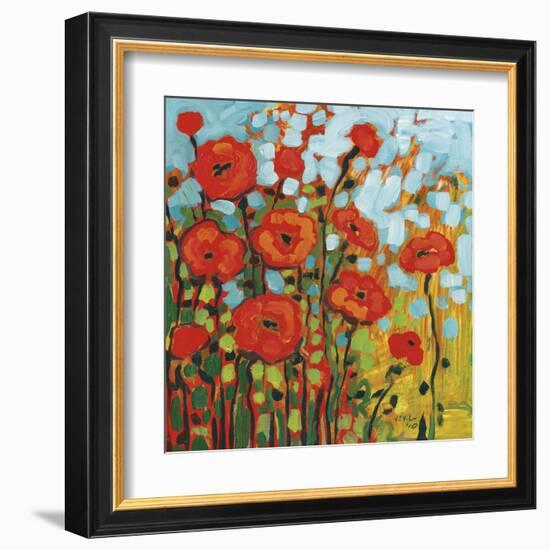 Red Poppy Field-Jennifer Lommers-Framed Art Print