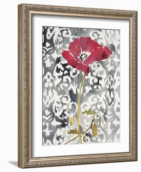 Red Poppy Motif 1-Megan Swartz-Framed Art Print