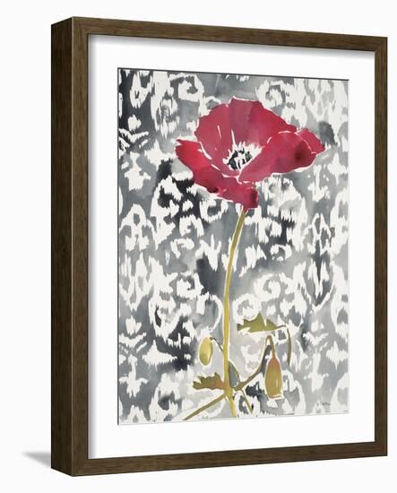 Red Poppy Motif 1-Megan Swartz-Framed Art Print