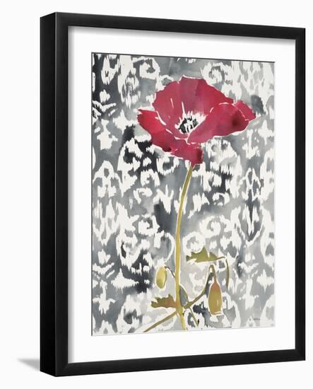 Red Poppy Motif 1-Megan Swartz-Framed Art Print