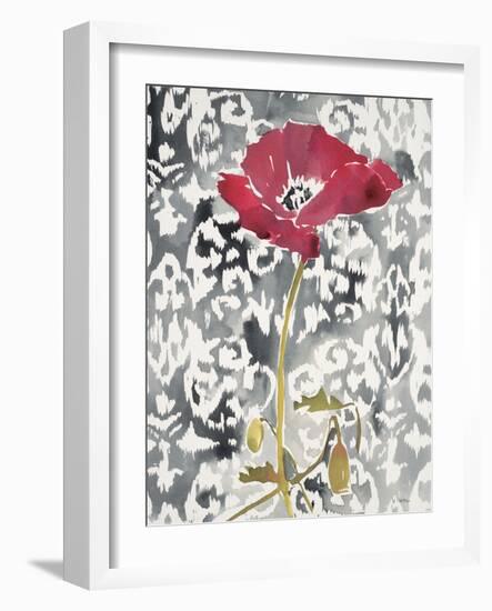 Red Poppy Motif 1-Megan Swartz-Framed Art Print