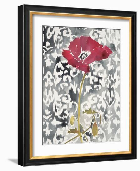 Red Poppy Motif 1-Megan Swartz-Framed Art Print