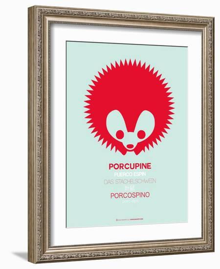 Red Porcupine Multilingual Poster-NaxArt-Framed Art Print