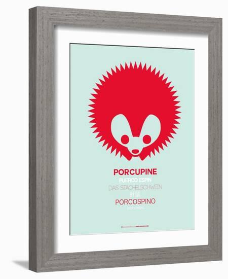 Red Porcupine Multilingual Poster-NaxArt-Framed Art Print