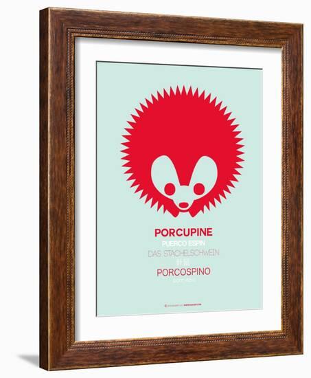 Red Porcupine Multilingual Poster-NaxArt-Framed Art Print