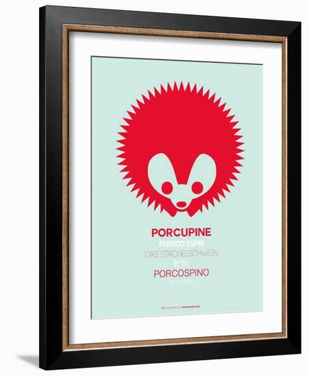 Red Porcupine Multilingual Poster-NaxArt-Framed Art Print