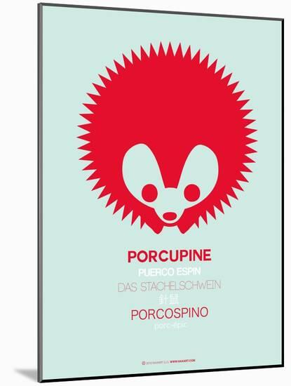 Red Porcupine Multilingual Poster-NaxArt-Mounted Art Print