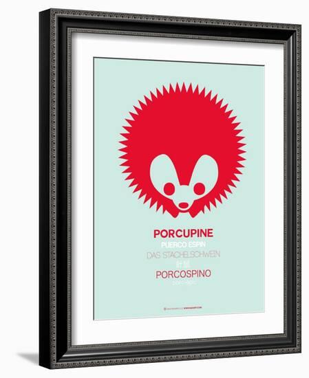 Red Porcupine Multilingual Poster-NaxArt-Framed Art Print