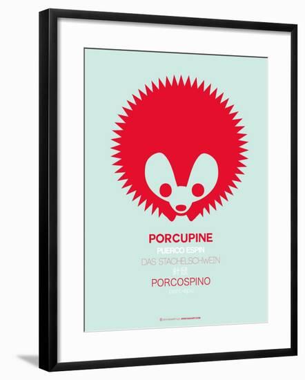 Red Porcupine Multilingual Poster-NaxArt-Framed Art Print