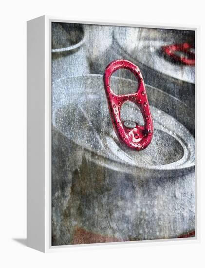 Red Pull Tabs on Cold Cans of Lager Beer-Steve Lupton-Framed Premier Image Canvas