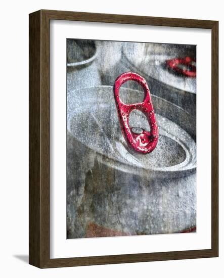 Red Pull Tabs on Cold Cans of Lager Beer-Steve Lupton-Framed Photographic Print