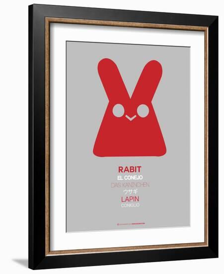 Red Rabbit Multilingual Poster-NaxArt-Framed Art Print