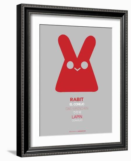 Red Rabbit Multilingual Poster-NaxArt-Framed Art Print