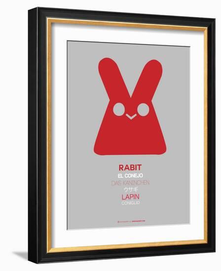 Red Rabbit Multilingual Poster-NaxArt-Framed Art Print