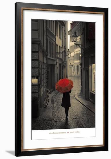 Red Rain-Stefano Corso-Framed Art Print