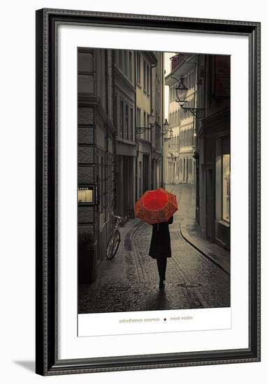 Red Rain-Stefano Corso-Framed Art Print