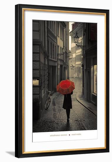 Red Rain-Stefano Corso-Framed Art Print