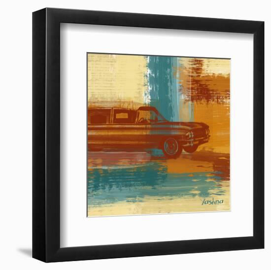 Red Retro Car-Yashna-Framed Art Print