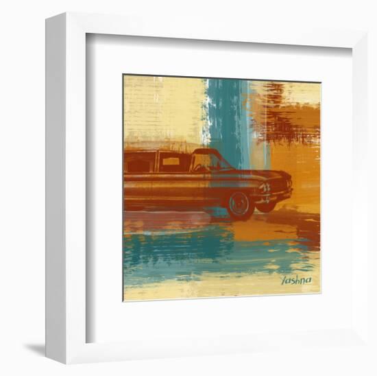 Red Retro Car-Yashna-Framed Art Print