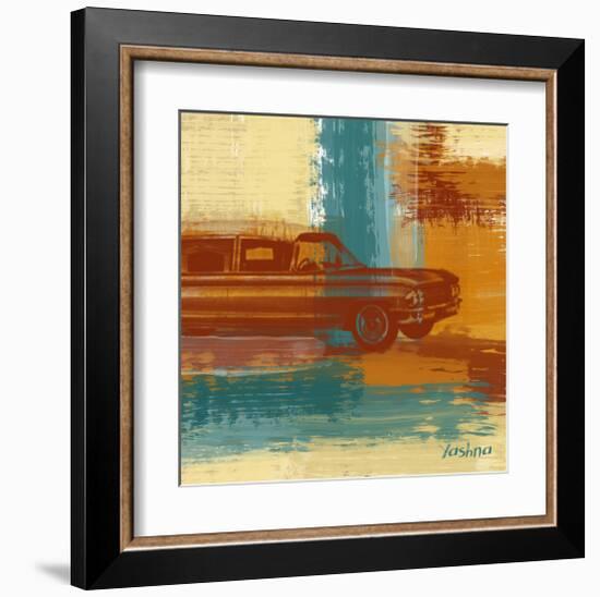 Red Retro Car-Yashna-Framed Art Print