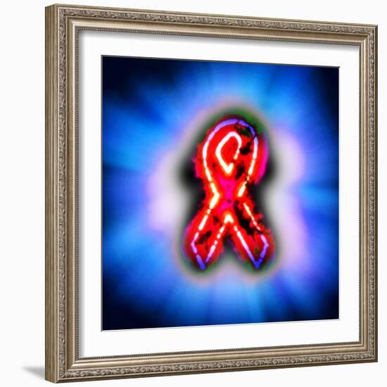 Red Ribbon, AIDS Awareness, Artwork-Christian Darkin-Framed Premium Photographic Print