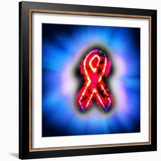 Red Ribbon, AIDS Awareness, Artwork-Christian Darkin-Framed Premium Photographic Print