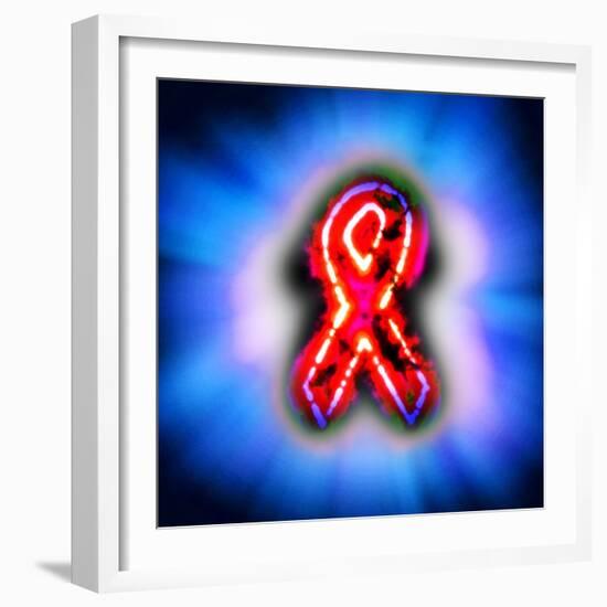 Red Ribbon, AIDS Awareness, Artwork-Christian Darkin-Framed Premium Photographic Print