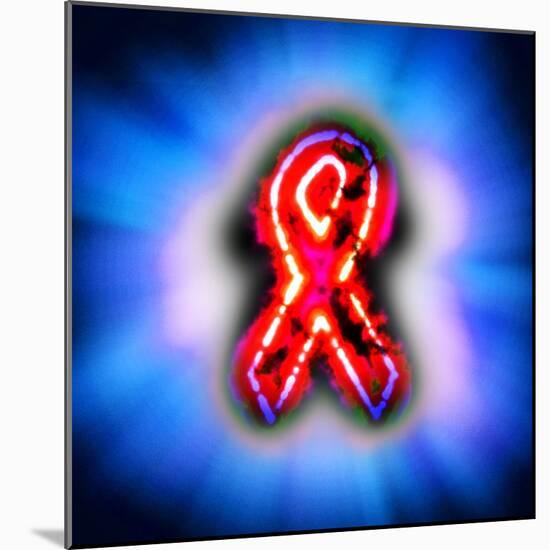 Red Ribbon, AIDS Awareness, Artwork-Christian Darkin-Mounted Premium Photographic Print
