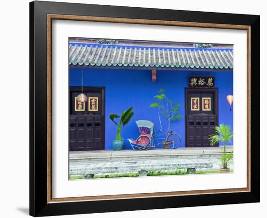 Red Rickshaw and Traditional Chinese Doorway, Chinatown District, Georgetown, Penang, Malaysia-Gavin Hellier-Framed Photographic Print