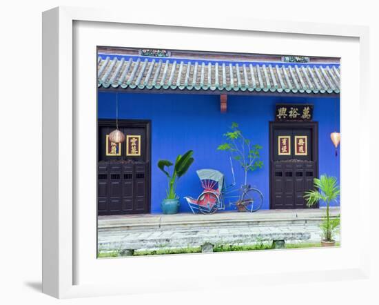 Red Rickshaw and Traditional Chinese Doorway, Chinatown District, Georgetown, Penang, Malaysia-Gavin Hellier-Framed Photographic Print