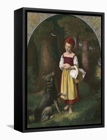 Red Riding Hood: 'Rothkaeppchen'-Eduard Steinbruck-Framed Premier Image Canvas