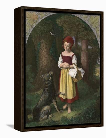 Red Riding Hood: 'Rothkaeppchen'-Eduard Steinbruck-Framed Premier Image Canvas