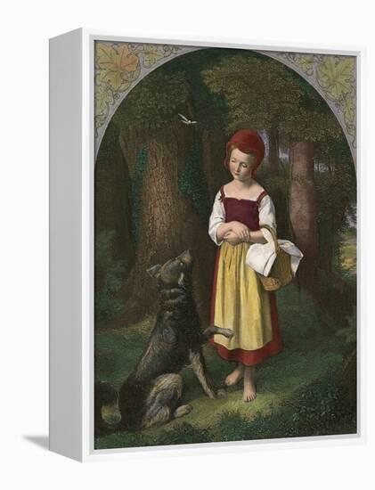 Red Riding Hood: 'Rothkaeppchen'-Eduard Steinbruck-Framed Premier Image Canvas
