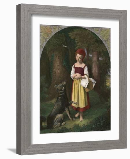 Red Riding Hood: 'Rothkaeppchen'-Eduard Steinbruck-Framed Giclee Print