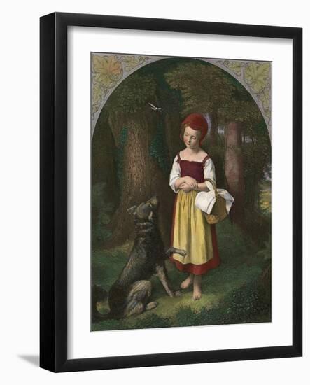 Red Riding Hood: 'Rothkaeppchen'-Eduard Steinbruck-Framed Giclee Print
