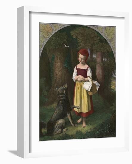 Red Riding Hood: 'Rothkaeppchen'-Eduard Steinbruck-Framed Giclee Print