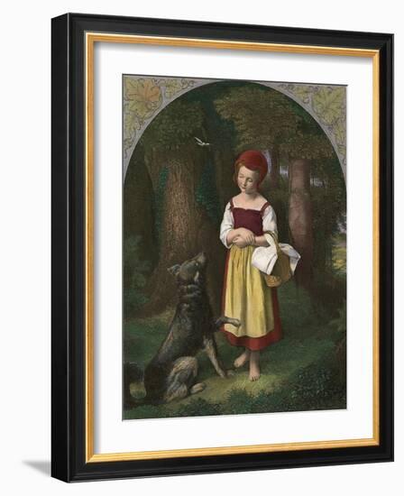 Red Riding Hood: 'Rothkaeppchen'-Eduard Steinbruck-Framed Giclee Print