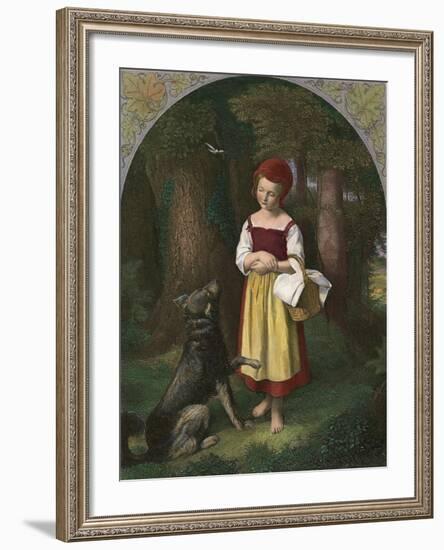 Red Riding Hood: 'Rothkaeppchen'-Eduard Steinbruck-Framed Giclee Print