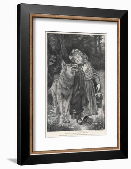 Red Riding Hood Smiles Down on the Wolf. the Wolf Shows His Teeth in Reply-null-Framed Photographic Print