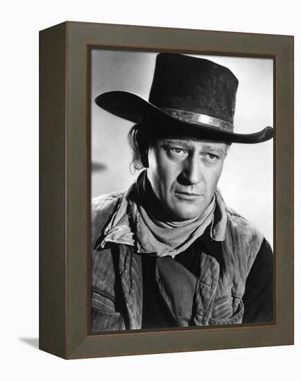 RED RIVER, 1948 directed by HOWARD HAWKS John Wayne (b/w photo)-null-Framed Stretched Canvas