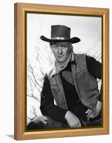 RED RIVER, 1948 directed by HOWARD HAWKS John Wayne (b/w photo)-null-Framed Stretched Canvas