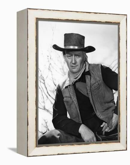 RED RIVER, 1948 directed by HOWARD HAWKS John Wayne (b/w photo)-null-Framed Stretched Canvas