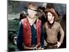 RED RIVER, from left: John Wayne, Montgomery Clift, 1948-null-Mounted Photo