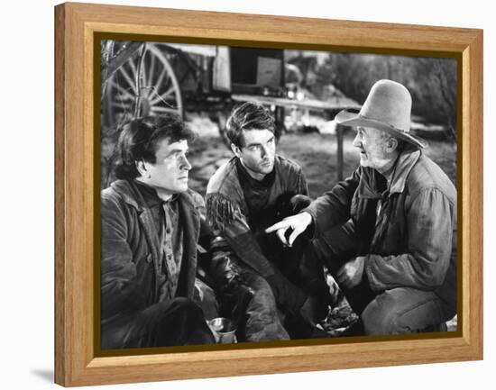 Red River, from Left: Noah Beery Jr., Montgomery Clift, Walter Brennan, 1948-null-Framed Stretched Canvas