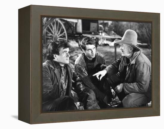 Red River, from Left: Noah Beery Jr., Montgomery Clift, Walter Brennan, 1948-null-Framed Stretched Canvas