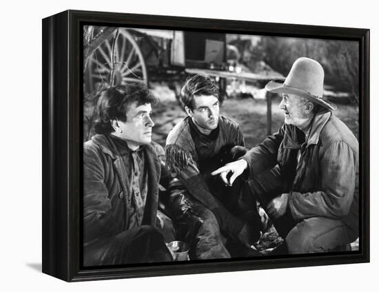 Red River, from Left: Noah Beery Jr., Montgomery Clift, Walter Brennan, 1948-null-Framed Stretched Canvas