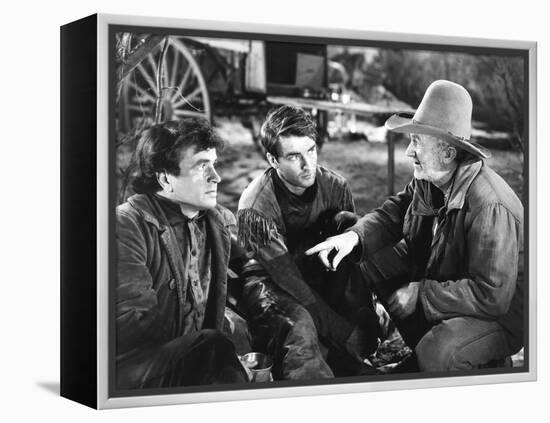 Red River, from Left: Noah Beery Jr., Montgomery Clift, Walter Brennan, 1948-null-Framed Stretched Canvas