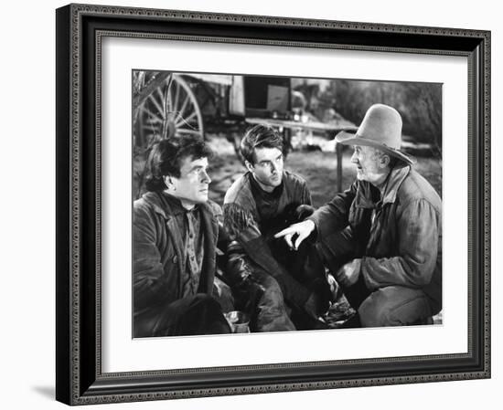 Red River, from Left: Noah Beery Jr., Montgomery Clift, Walter Brennan, 1948-null-Framed Premium Photographic Print