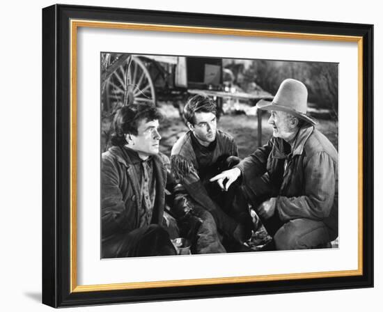 Red River, from Left: Noah Beery Jr., Montgomery Clift, Walter Brennan, 1948-null-Framed Premium Photographic Print