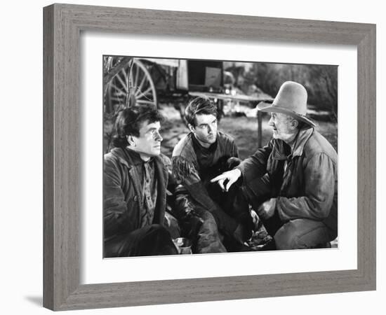 Red River, from Left: Noah Beery Jr., Montgomery Clift, Walter Brennan, 1948-null-Framed Photo